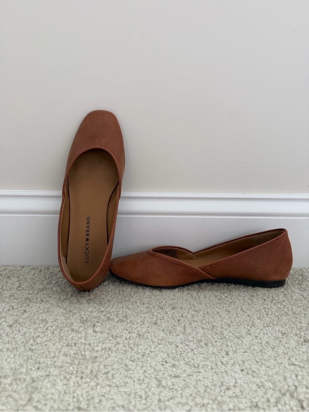 Women’s Lucky Brand Cognac Leather Flats